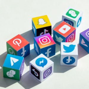 Social Media Apps Logotypes Printed on a Cubes
